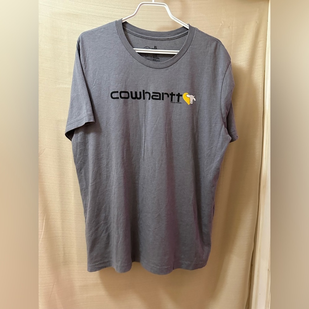 Cowhartt Parody Graphic T-Shirt Prince Edward Island Cow Tee XL